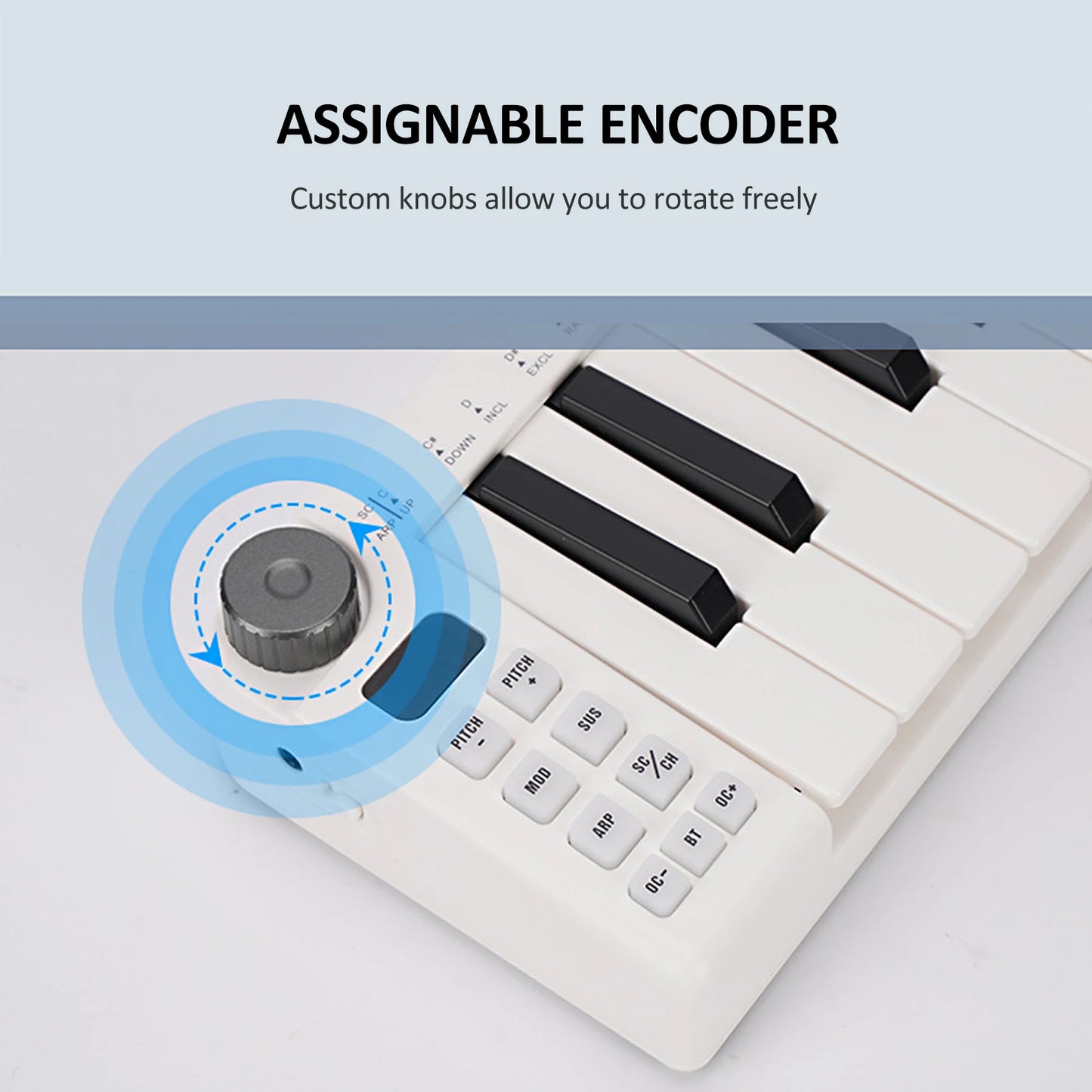 M-VAVE SMK-25mini MIDI Keyboard 25-Key MIDI Control Rechargeable USB Keyboard MIDI Controller with 25 Velocity Sensitive Keys