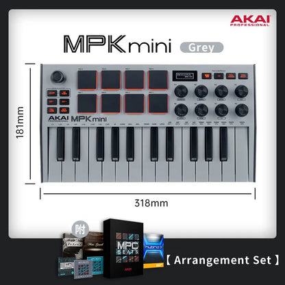 akai professional mpk mini play mk3 plus midi keyboard piano arranger music controller