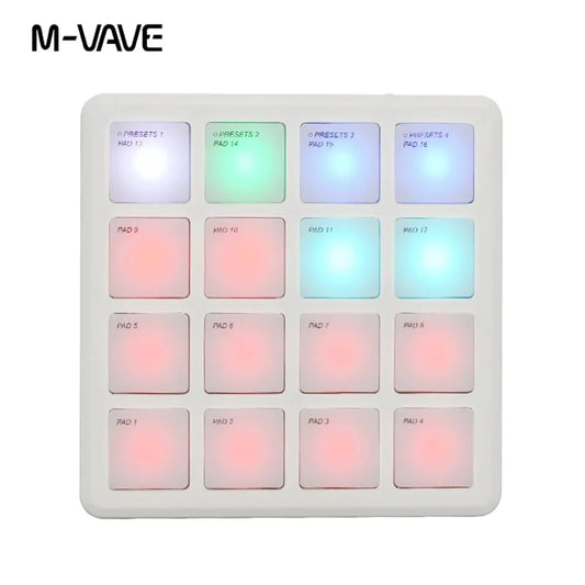 M-VAVE SMC-PAD Pocket Pad Portable Wireless MIDI Controller 16 Pads Suitable Percussion DJ Music Arranger Keyboard Controller