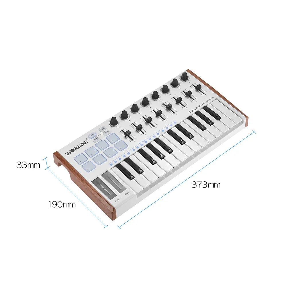 WORLDE TUNA MINI Ultra - Portable 25 - Key USB MIDI Keyboard Controller Perfect for Music Creation