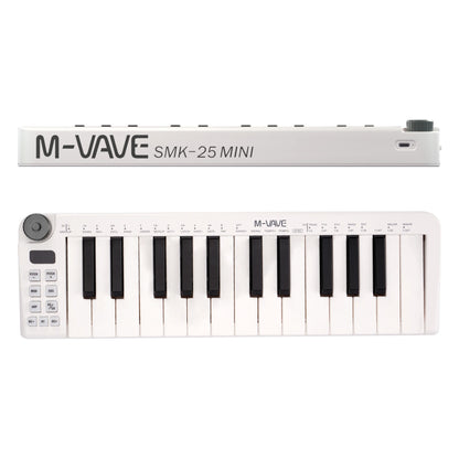 M-VAVE SMK-25mini MIDI Keyboard 25-Key MIDI Control Rechargeable USB Keyboard MIDI Controller with 25 Velocity Sensitive Keys