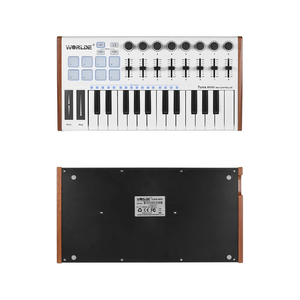 WORLDE TUNA MINI Ultra - Portable 25 - Key USB MIDI Keyboard Controller Perfect for Music Creation