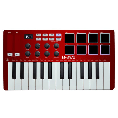 SMK 25 MIDI Keyboard Controller With 8 RGB Drum Pads Control Console With Software Included Chord Performance Controller Pad
