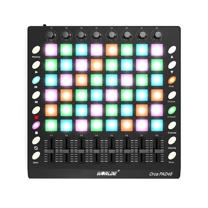 WORLDE PAD 3 Specifications New Shelves 48/64 MIDI Drum Pad Controller USB With Backlight Slider Electronic Musical Instruments