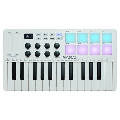 SMK 25 MIDI Keyboard Controller With 8 RGB Drum Pads Control Console With Software Included Chord Performance Controller Pad