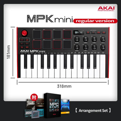 akai professional mpk mini play mk3 plus midi keyboard piano arranger music controller